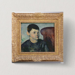 Paul Cezanne Portret van de zoon van de kunstena Vierkante Button 5,1 Cm