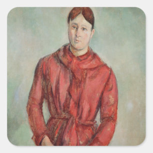 Paul Cezanne   Portret van Madame Cezanne Vierkante Sticker