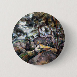 Paul Cezanne Rocks in het Bos Ronde Button 5,7 Cm