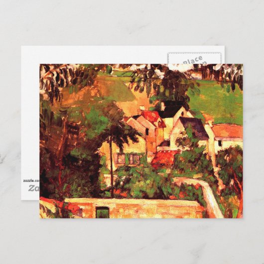 Paul Cezanne schilderij, Landschap van Auvers Briefkaart (Voorkant / Achterkant)