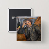 Paul Cezanne - Smoker Vierkante Button 5,1 Cm (Voorkant /achterkant)