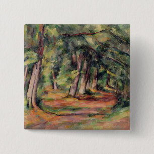 Paul Cezanne Sous-bois 1890-94 Vierkante Button 5,1 Cm