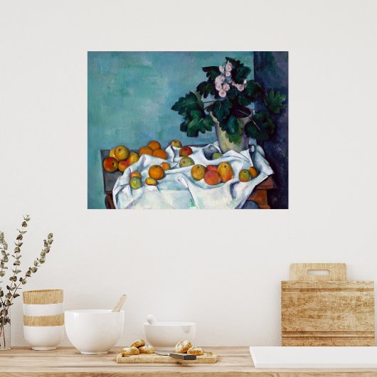Paul Cezanne still Life Apples and Primroses Poster (Keuken)