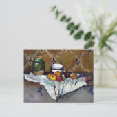 Paul Cezanne still Life with Jar, Cup en appels Briefkaart (Staand voorkant)