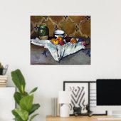 Paul Cezanne still Life with Jar, Cup en appels Poster (Thuiskantoor)