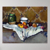 Paul Cezanne still Life with Jar, Cup en appels Poster (Voorkant)