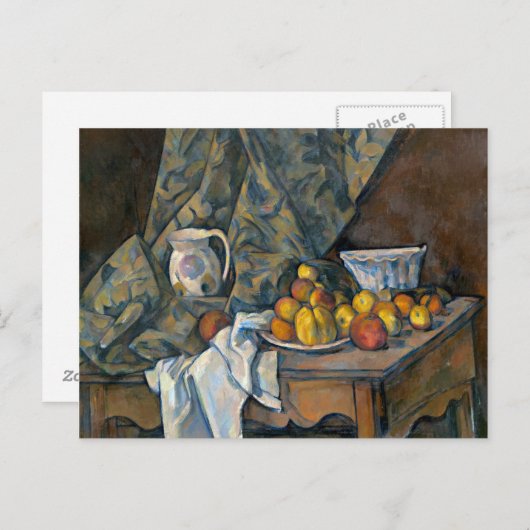 Paul Cezanne | Stilleven met appelen en perziken, Briefkaart (Voorkant / Achterkant)