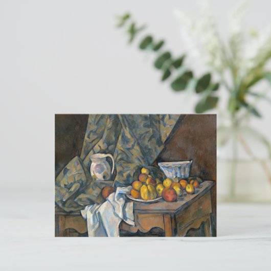 Paul Cezanne | Stilleven met appelen en perziken, Briefkaart (Staand voorkant)