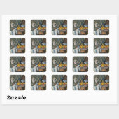 Paul Cezanne | Stilleven met appelen en perziken, Vierkante Sticker (Vel)