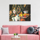 Paul Cezanne - Stilleven met appels en perziken Canvas Afdruk (Insitu (Woonkamer))