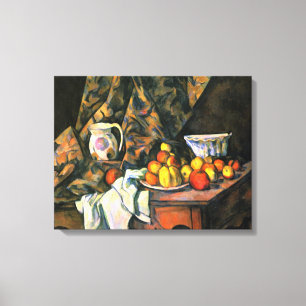Paul Cezanne - Stilleven met appels en perziken Canvas Afdruk