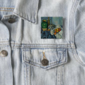 Paul Cezanne - Stilleven met appels Vierkante Button 5,1 Cm (In situ)