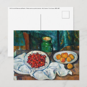 Paul Cezanne - Stilleven met Cherries en perachs Briefkaart