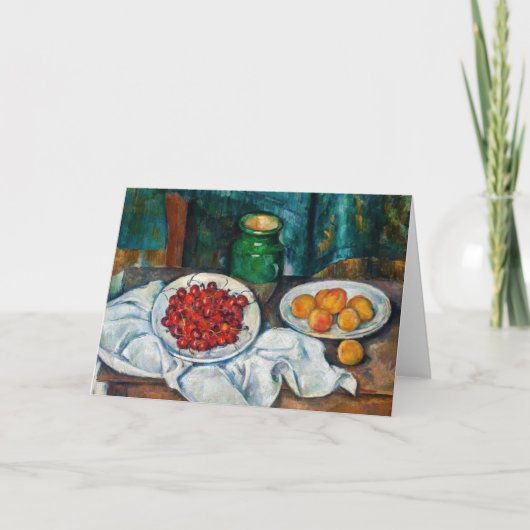 Paul Cezanne - Stilleven met Cherries en perachs Kaart (Voorkant)