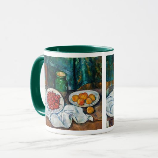 Paul Cezanne - Stilleven met Cherries en perachs Mok (Voorkant links)