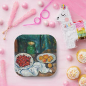 Paul Cezanne - Stilleven met Cherries en perachs Papieren Bordje (Feest)