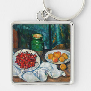 Paul Cezanne - Stilleven met kersen en perziken Sleutelhanger