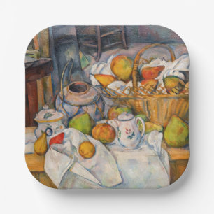 Paul Cezanne - Stilleven met mandje Papieren Bordje