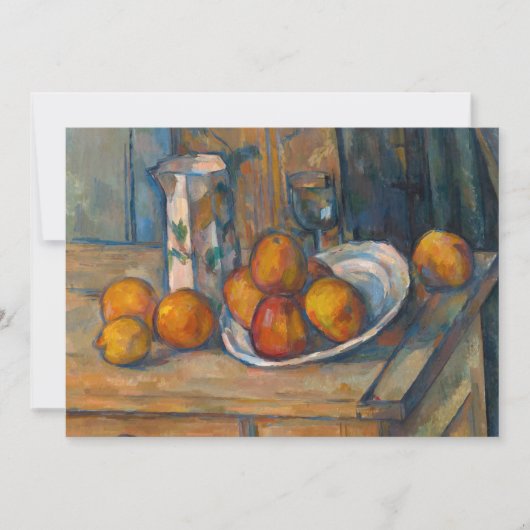 Paul Cezanne - Stilleven met melkkan en fruit Bedankkaart (Voorkant)