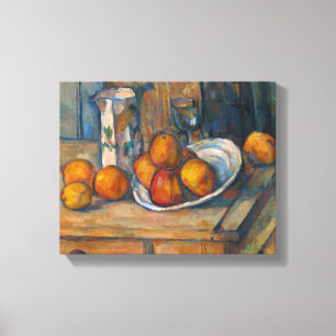 Paul Cezanne - Stilleven met Milk Jug en Fruits Canvas Afdruk