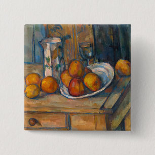 Paul Cezanne - Stilleven met Milk Jug en Fruits Vierkante Button 5,1 Cm