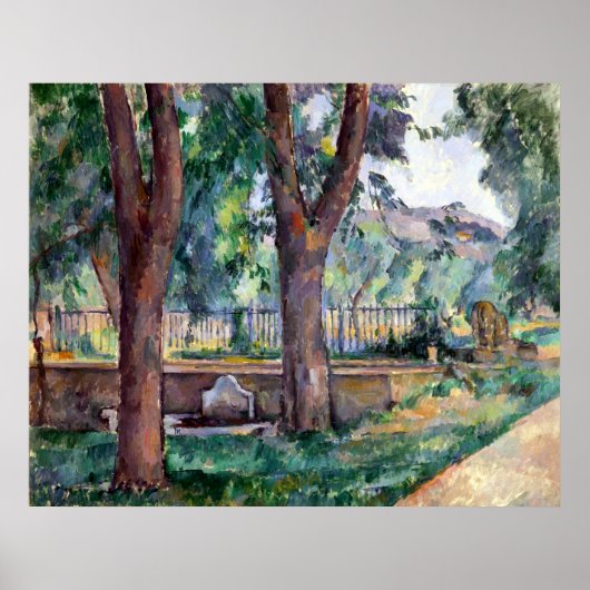 Paul Cezanne The Pool op de Jas de Bouffan Poster (Voorkant)