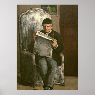 Paul Cezanne Vader van de kunstenaar, in de lett Poster