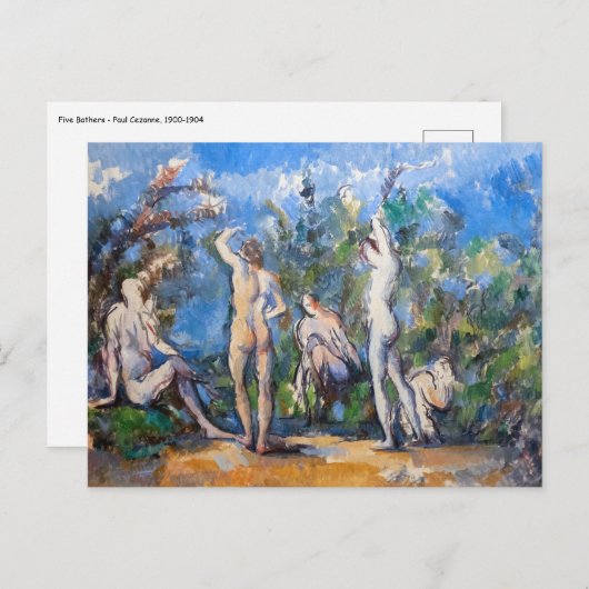 Paul Cezanne - Vijf Bathers Briefkaart (Voorkant / Achterkant)