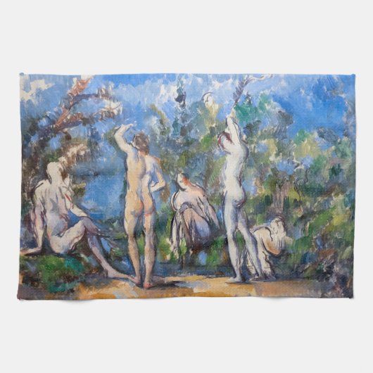 Paul Cezanne - Vijf Bathers Theedoek (Horizontaal)