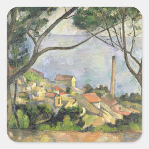 Paul Cezanne Zee 1878 te Estaque Vierkante Sticker