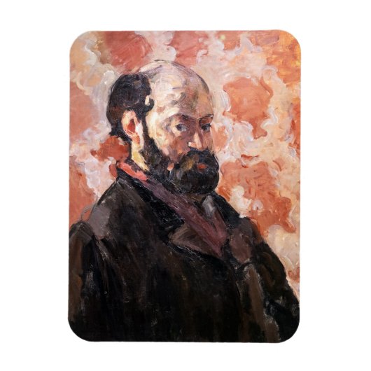 Paul Cezanne - Zelfportret met roze achtergrond Magneet (Verticaal)