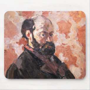 Paul Cezanne - Zelfportret met roze achtergrond Muismat
