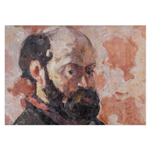 Paul Cezanne - Zelfportret met roze achtergrond Snijplank (Voorkant)