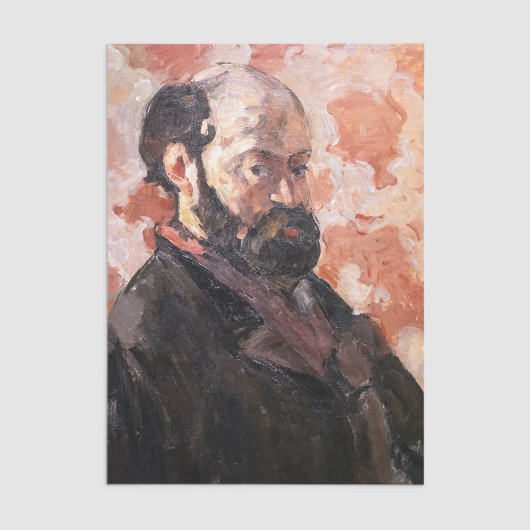 Paul Cezanne - Zelfportret met roze achtergrond Tissuepapier