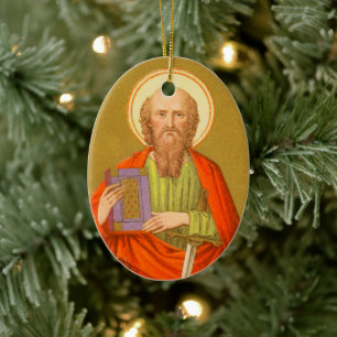 Paul de Apostle (PM 06) met twee zijden Keramisch Ornament