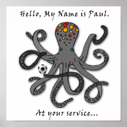 Paul de voetbaloctopus poster (Voorkant)