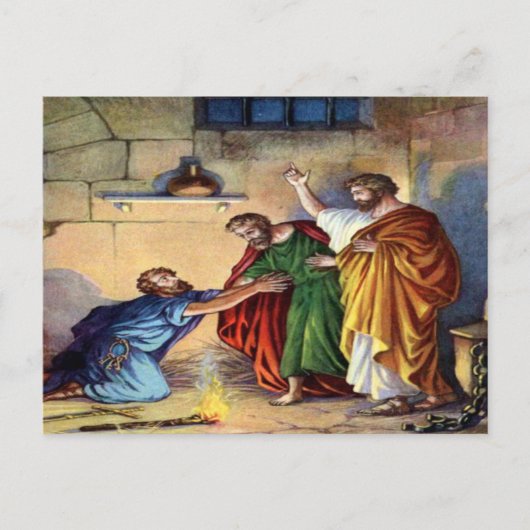 paul en prison sur la carte postale de philippi (Devant)