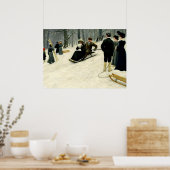 Paul Fischer - Snow Sled Ride in Sondermarken Poster (Keuken)