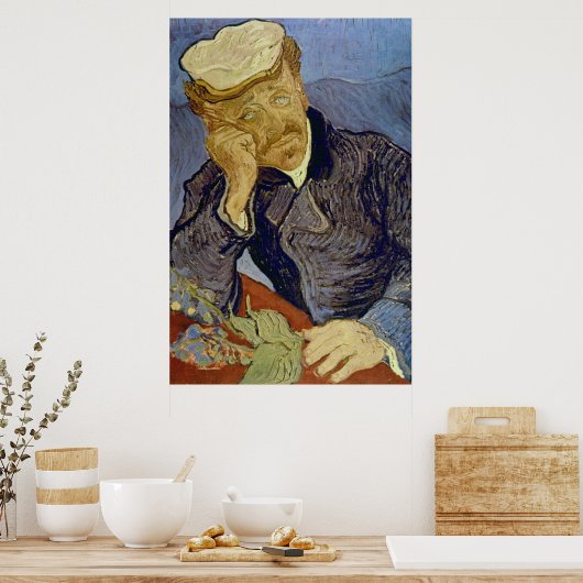 Paul Gachet (tweede versie) van Vincent van Gogh Poster (Keuken)