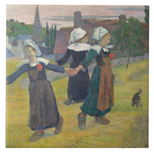Paul Gauguin   Breton Girls Dancing, Pont-Aven, 18 Tegeltje