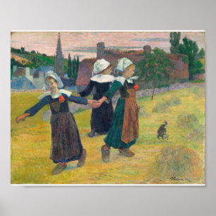 Paul Gauguin - Breton Girls Dancing Poster