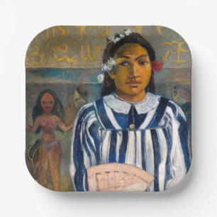 Paul Gauguin - De voorouders van Tehamana Papieren Bordje