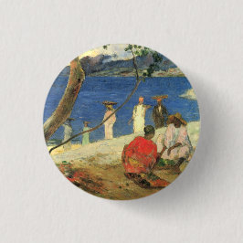 Paul Gauguin Fruitdragers op Turin Cove, of Zeeen Ronde Button 3,2 Cm