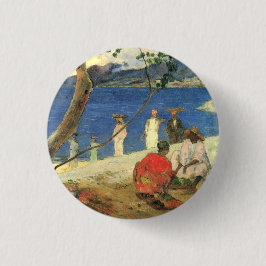 Paul Gauguin Fruitdragers op Turin Cove, of Zeeen Ronde Button 3,2 Cm