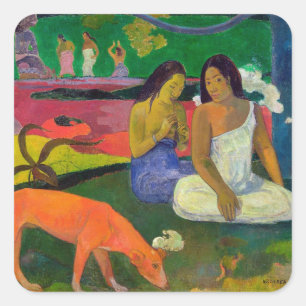 Paul Gauguin Gebied (Rode hond), 1892 Vierkante Sticker