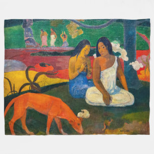Paul Gauguin - Gebied / Rode hond Fleece Deken