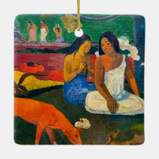Paul Gauguin - Gebied / Rode hond Keramisch Ornament (Achterkant)