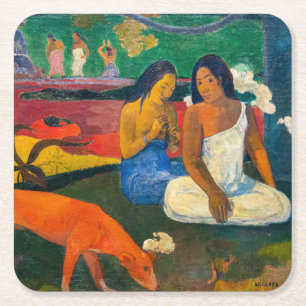 Paul Gauguin - Gebied / Rode hond Vierkante Kartonnen Onderzetter