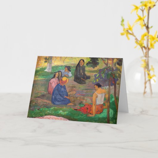 Paul Gauguin - Het gesprek / Les Parau Parau Kaart (Gele Bloem)