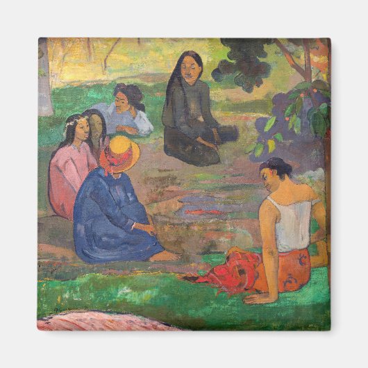 Paul Gauguin - Het gesprek / Les Parau Parau Magneet (Voorkant)